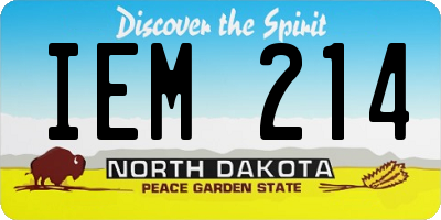 ND license plate IEM214