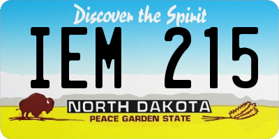 ND license plate IEM215