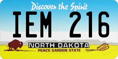 ND license plate IEM216