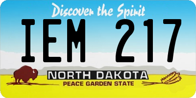 ND license plate IEM217