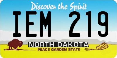 ND license plate IEM219
