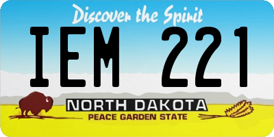 ND license plate IEM221