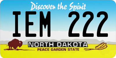 ND license plate IEM222