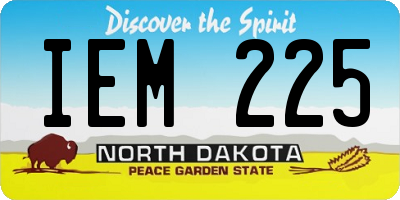 ND license plate IEM225