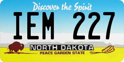 ND license plate IEM227