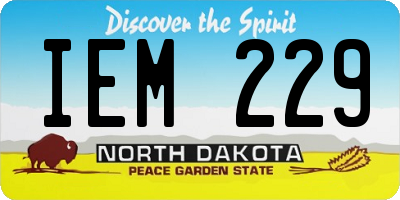 ND license plate IEM229