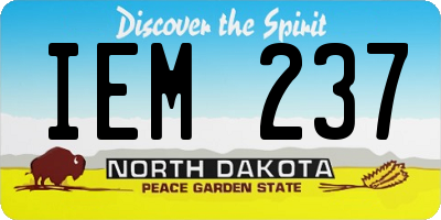 ND license plate IEM237