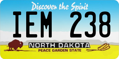 ND license plate IEM238