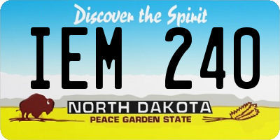 ND license plate IEM240