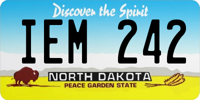 ND license plate IEM242