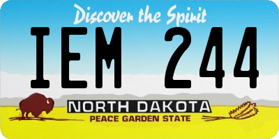 ND license plate IEM244