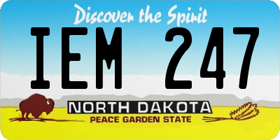 ND license plate IEM247