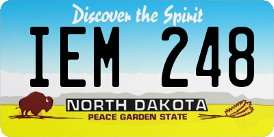 ND license plate IEM248