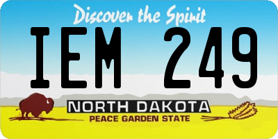 ND license plate IEM249