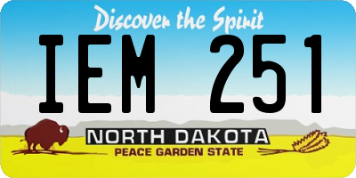 ND license plate IEM251