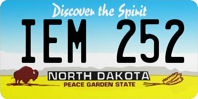 ND license plate IEM252