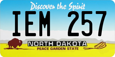 ND license plate IEM257