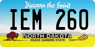 ND license plate IEM260