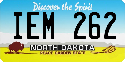 ND license plate IEM262