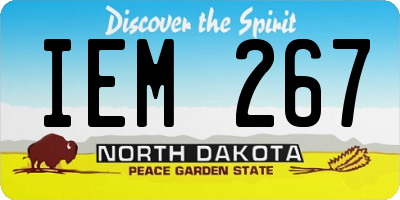 ND license plate IEM267