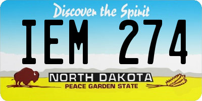ND license plate IEM274