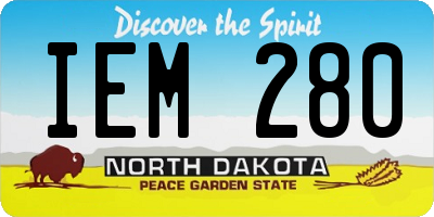 ND license plate IEM280