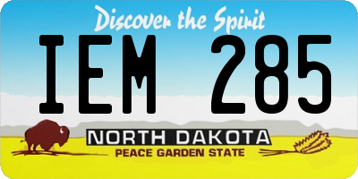 ND license plate IEM285