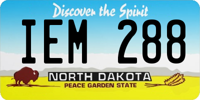 ND license plate IEM288