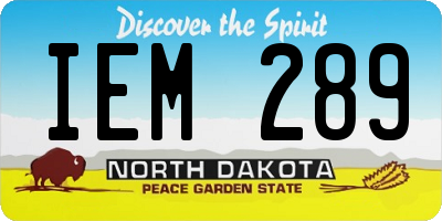 ND license plate IEM289