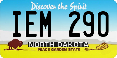 ND license plate IEM290