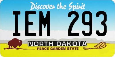 ND license plate IEM293