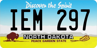 ND license plate IEM297