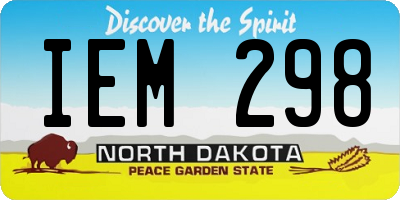 ND license plate IEM298