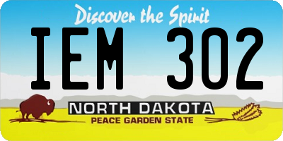 ND license plate IEM302