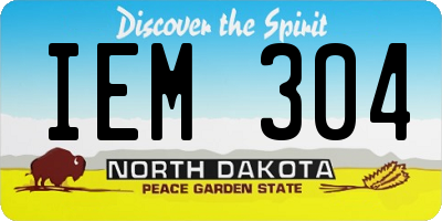 ND license plate IEM304