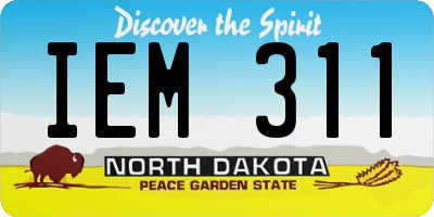 ND license plate IEM311
