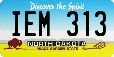 ND license plate IEM313