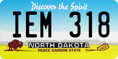 ND license plate IEM318