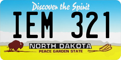 ND license plate IEM321