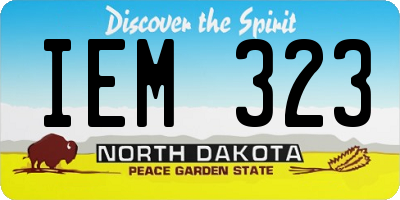 ND license plate IEM323