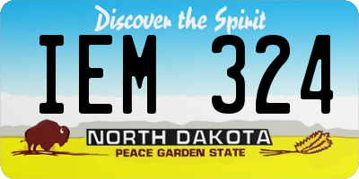 ND license plate IEM324