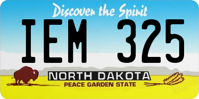 ND license plate IEM325