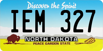 ND license plate IEM327