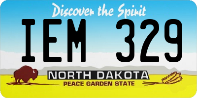 ND license plate IEM329