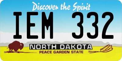 ND license plate IEM332