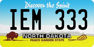 ND license plate IEM333