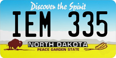 ND license plate IEM335