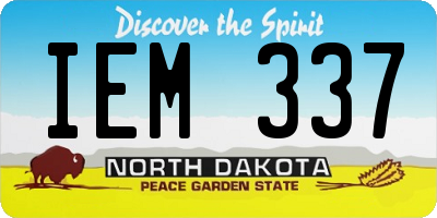 ND license plate IEM337