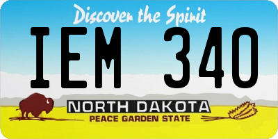 ND license plate IEM340