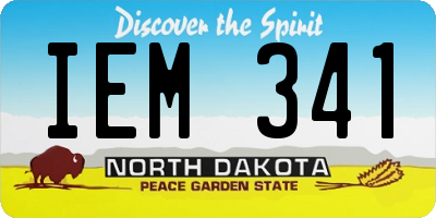 ND license plate IEM341